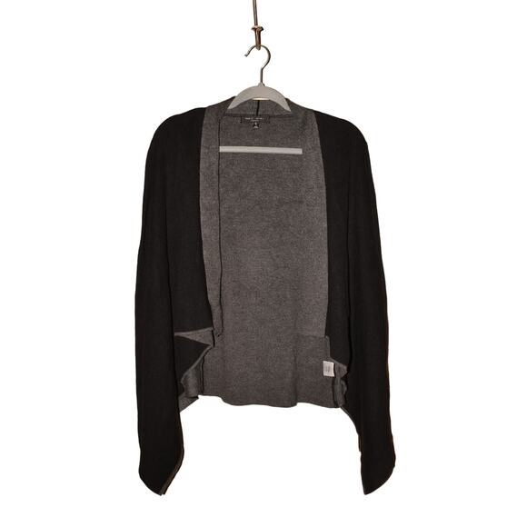 ROMEO & JULIET COUTURE $108 Draped Open Knit Cardigan Black/Gray Small - Picture 1 of 3
